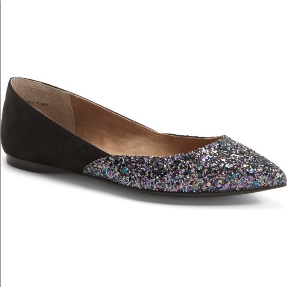 BP blue glitter flats